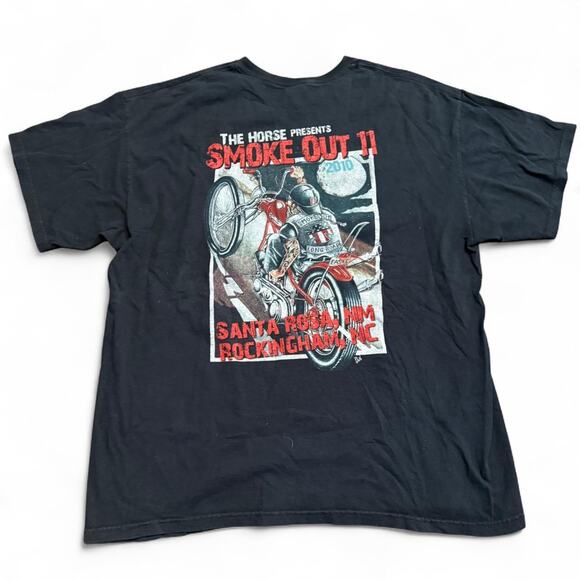 The Horse Presents “Smoke Out 11” 2010 Biker Harley Style Graphic T-Shirt Sz.XL - Picture 1 of 7